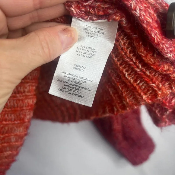 Natural Reflections Fall Chunky Knit Vneck Cardigan Sweater Size Large - Picture 7 of 8